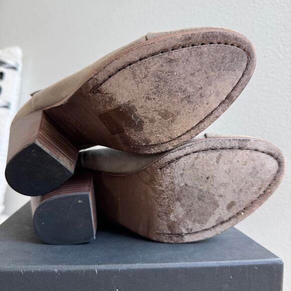 Rag & Bone Harrow Nubuck Suede Ankle Boots Block Heel Stonewall EU 38.5/ 8.5 US - Picture 4 of 12